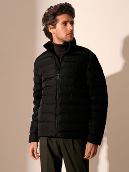 Selected - Black High Neck Quilted Jacket