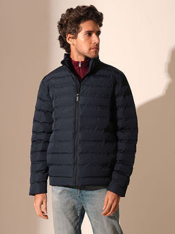 Selected - Blue High Neck Quilted Jacket