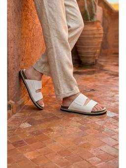 Coral Haze - White Zavi Sandals