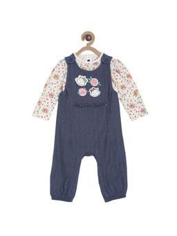 MINI KLUB - Girls Navy Blue Dungaree Set