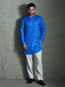 CANOOPI - Mid Blue Micro Bandhani Kurta