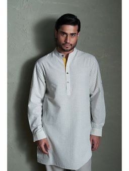 CANOOPI - Grey Checks Printed Kurta