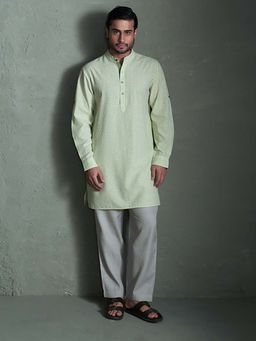 CANOOPI - Green Checks Printed Kurta