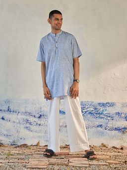 CANOOPI - Blue Brunch Comfort Solid Kurta