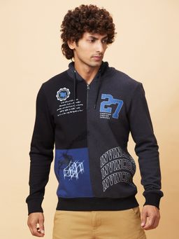 Being Human - Black Regular Fit High Neck Men's Sweatshirt by Being Human Clothing