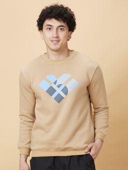 Being Human - Mens Beige Graphic Sweatshirt