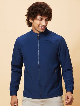 Being Human - Mens Navy Blue Solid Jacket