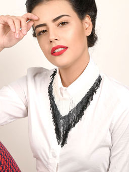 Odette - Black Solid Plain Thread Necklaces