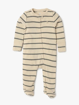 GAP - Beige Stripes Cotton Regular Romper