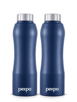 Pexpo - Bistro Denim Blue Stainless Steel Fridge Bottle - 1000 Ml
