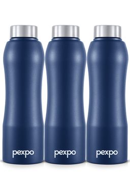 Pexpo - Bistro Denim Blue Stainless Steel Fridge Bottle - 1000 Ml