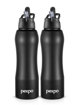 Pexpo - Belly Knight Black Stainless Steel Fridge Bottle - 1000Ml