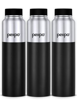 Pexpo - Crown Silver+Knight Black Stainless Steel Fridge Bottle - 1000Ml
