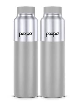 Pexpo - Crown Silver+Grey Stainless Steel Fridge Bottle - 1000Ml