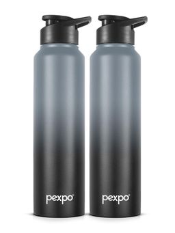 Pexpo - Craft Grey-Black Stainless Steel Fridge Bottle - 1000Ml