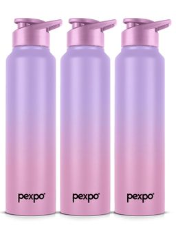 Pexpo - Craft Purple+Pink Stainless Steel Fridge Bottle - 1000Ml