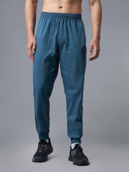Technosport - Men Blue Solid Relaxed Fit Sports Joggers