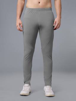 Technosport - Men Grey Solid Slim Fit Sports Trackpant