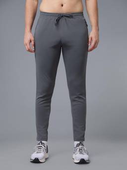 Technosport - Men Grey Solid Skinny Fit Sports Trackpant