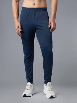 Technosport - Men Navy Blue Colorblock Sports Trackpant