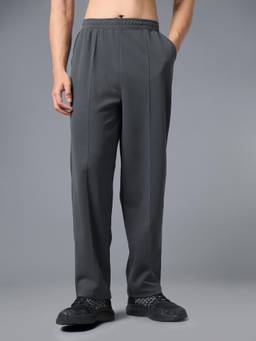 Technosport - Men Grey Solid Loose Fit Sports Trackpant