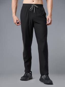 Technosport - Men Black Stripes Regular Fit Sports Trackpant