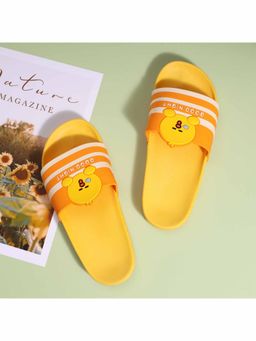 Drunken - Women Yellow Pvc Round Toe Non Slip Sliders