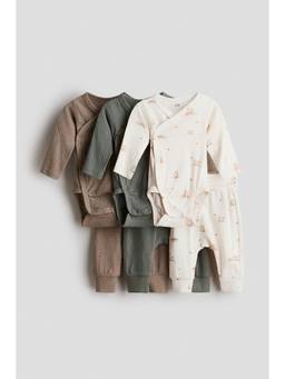 H&M - Kids Multi-Color 6-Piece Bodysuit and Trousers Set