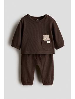 H&M - Kids Brown 2-Piece Cotton Co-Ord Set