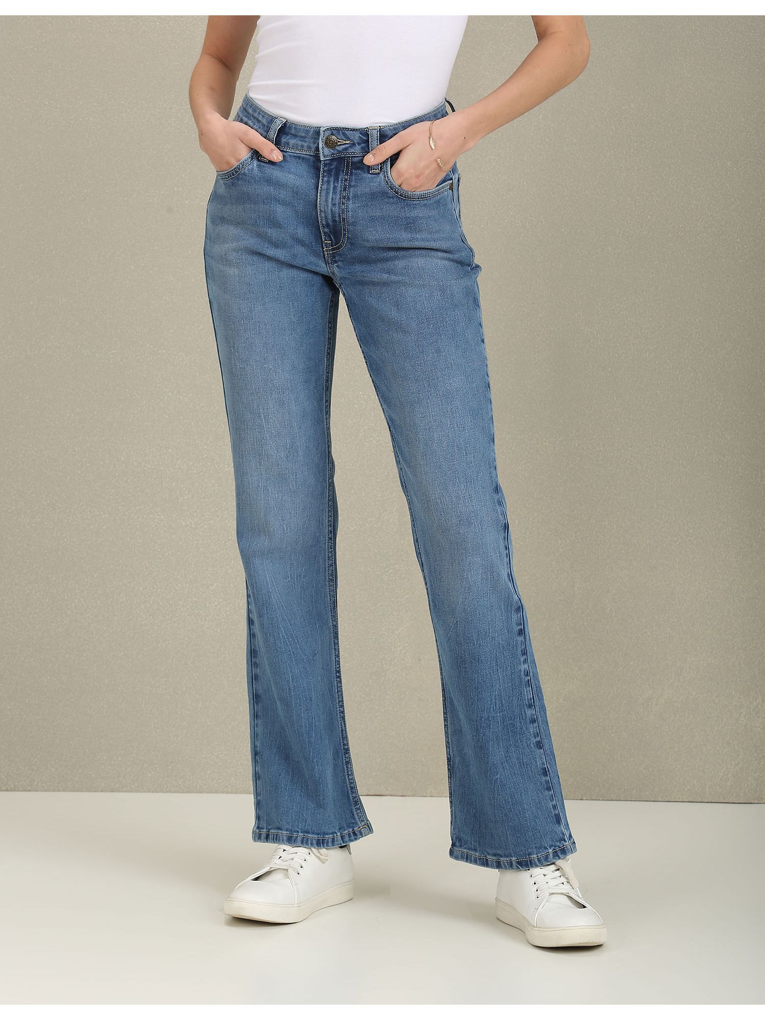 Bootcut Fit Mid Rise Jeans-image-2