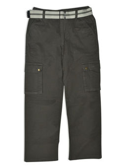 CAVIO - Boys Grey Cotton Casual Solid Regular Fit Cargo