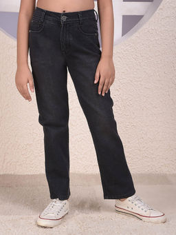 CRIMSOUNE CLUB - Girls Black Straight Jeans