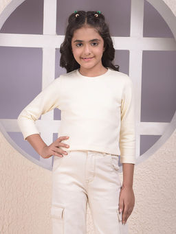 CRIMSOUNE CLUB - Girls Cream T-Shirt