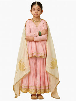 Tiny Pants - Blush Pink Kurta & Sharara with Dupatta