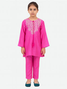 Tiny Pants - Pink Kurta & Pant with Embroidery