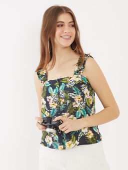 Zink London - Womens Multi-color Printed Top