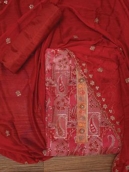 Jaipur Kurti - Unstitched Sequin Embellished Organza Dress Material with Dupatta (Set of 3)