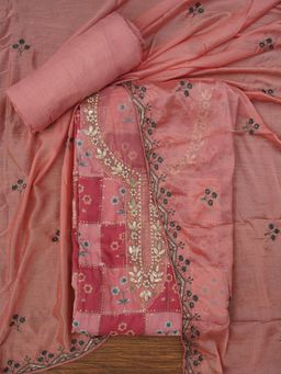 Jaipur Kurti - Unstitched Sequin Embellished Silk Blend Dress Material with Dupatta (Set of 3)