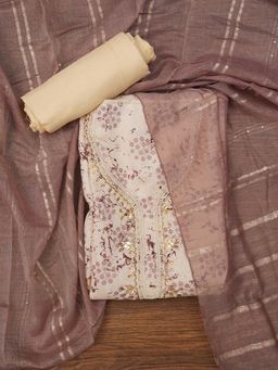 Jaipur Kurti - Unstitched Embellished Cotton Blend Dress Material with Dupatta (Set of 3)