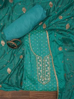 Jaipur Kurti - Unstitched Zari Pure Cotton Dress Material with Dupatta (Set of 3)