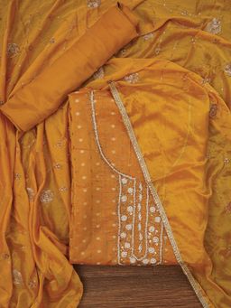 Jaipur Kurti - Unstitched Zari Pure Cotton Dress Material with Dupatta (Set of 3)