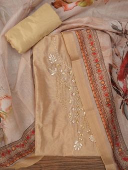Jaipur Kurti - Unstitched Zari Woven Design Cotton Dress Material with Dupatta (Set of 3)