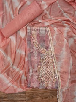 Jaipur Kurti - Unstitched Leheriya Dress Material with Dupatta (Set of 3)