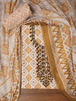 Jaipur Kurti - Unstitched Cotton Bandhani Printed Dress Material with Dupatta (Set of 3)