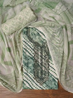 Jaipur Kurti - Unstitched Cotton Bandhani Printed Dress Material with Dupatta (Set of 3)