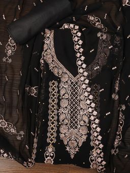 Jaipur Kurti - Unstitched Embroidered Silk Georgette Dress Material with Dupatta (Set of 3)