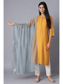 WISHFUL by W - Blue Embroidered Dupatta