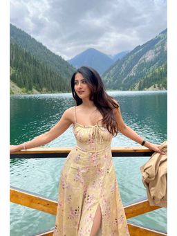 Old Marigold - Celestia Yellow Bustier Maxi Dress