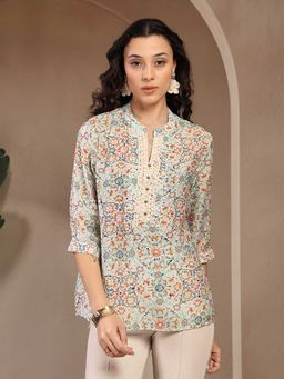 Gipsy - Multi Color V Neck Half Sleeve Tunic