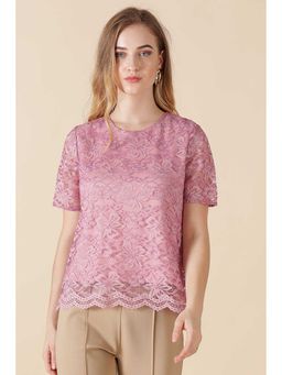 Gipsy - Pink Round Neck Half Sleeve Blouse